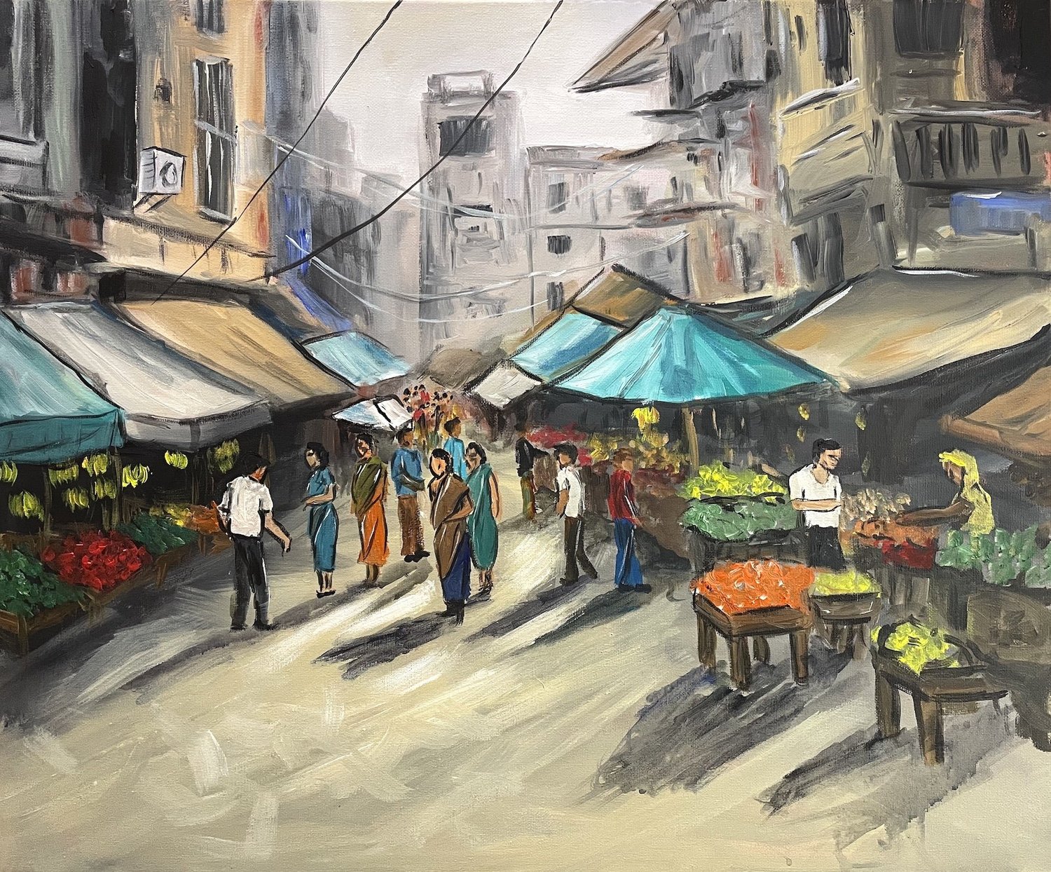 Vibrant Market Scene — AISHA HAIDER ART